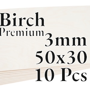 10 Pcs x 3mm - PREMIUM Birch Baltic Plywood - Wood Panel - Laser / CNC / Painting - 50x30cm - Onlywood