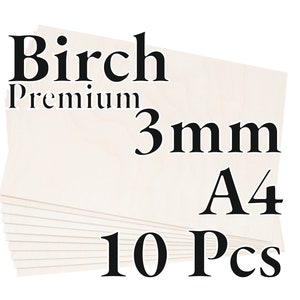 10 Pcs x 3mm - PREMIUM Birch Baltic Plywood - Wood Panel - Laser / CNC / Painting - A4 - Onlywood
