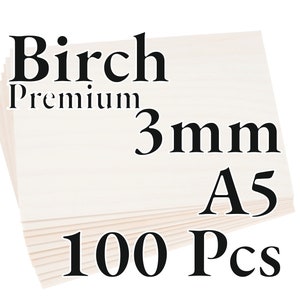 40 Pcs x 3mm PREMIUM Birch Baltic Plywood Wood Panel Laser / CNC / Painting 60x40cm Onlywood 100 Pcs - A5