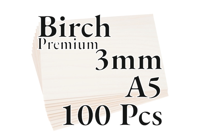 40 Pcs x 3mm PREMIUM Birch Baltic Plywood Wood Panel Laser / CNC / Painting 60x40cm Onlywood 100 Pcs - A5