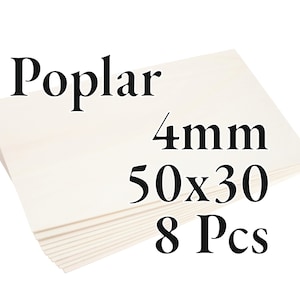 8 Pcs x 4mm - PREMIUM Poplar Plywood - Wood Panel - Laser / CNC / Painting - 50 cm x 30 cm - Onlywood