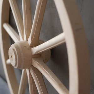 Wooden Cart Wheel Vintage Handmade Onlywood image 3