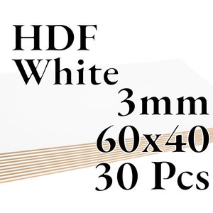 70 Pcs x 3mm HDF blanc Panneaux de fibres Laser / CNC / Peinture A3 Onlywood 30 Pcs - 60x40