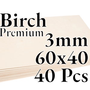 40 Pcs x 3mm PREMIUM Birch Baltic Plywood Wood Panel Laser / CNC / Painting 60x40cm Onlywood 40 Pcs - 60x40cm