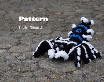 Peacock Spider Maratus sceletus Crochet Pattern Amigurumi