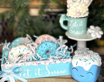 Fake winter donuts. Let it snow