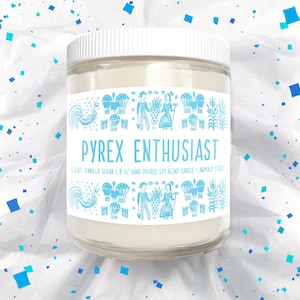 Vela Pyrex Enthusiast - Diseño Butterprint - Regalo inspirado en Pyrex - 227 g de cera de soja vertida a mano - Tazón mezclador retro vintage