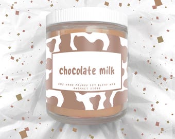 Chocolate Milk Candle - 8 oz Hand Poured Soy Blend Wax - Nerdy Book Gift