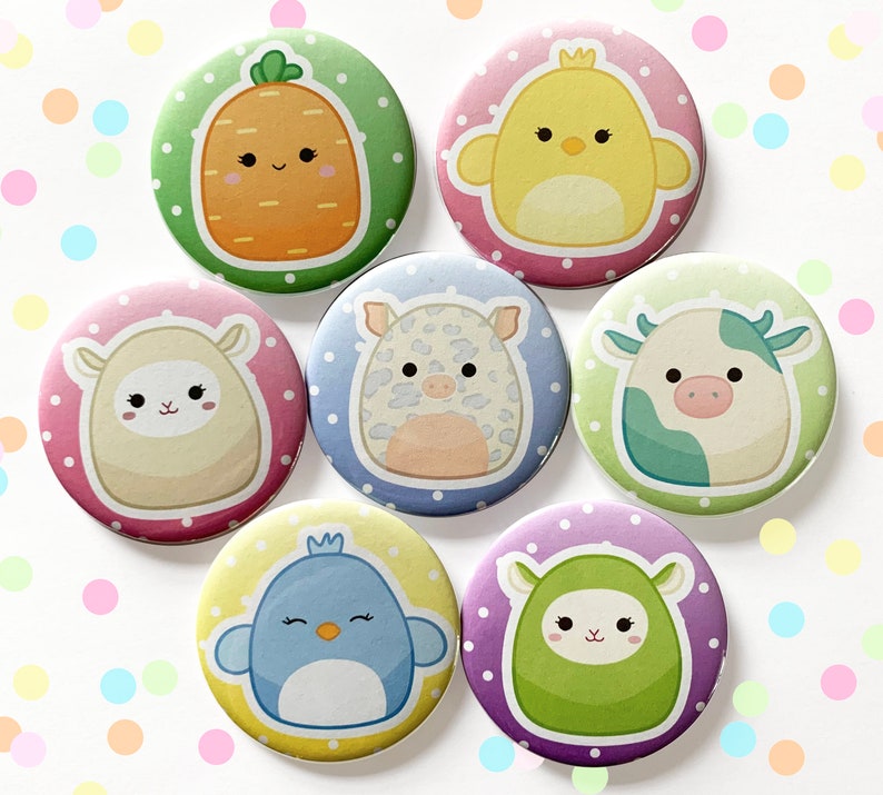 Buy 2 Get 1 FREE! SQUISHMALLOW Inspired Buttons - EASTER 2021 - 2.25 Inch Pin! 