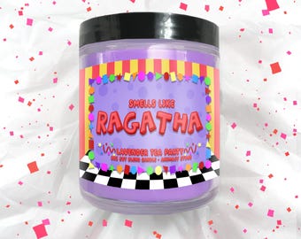 Circus Inspired RAGATHA Candle - 8 oz Hand Poured Soy Blend Wax - Video Game Nerdy Gift