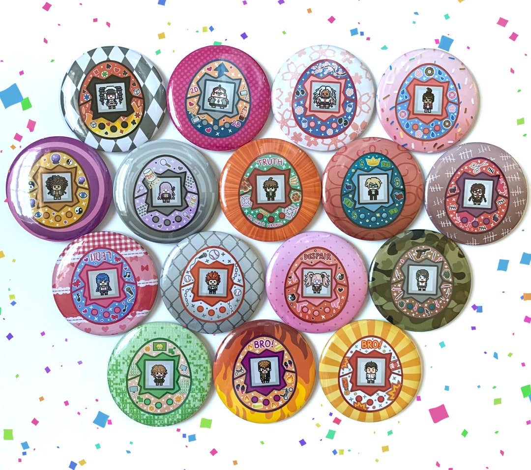 Buy 2 Get 1 FREE! Danganronpa V1 TAMAGOTCHI Buttons - 2.25 Inch