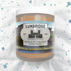 OSRS Lumbridge Candle! - RuneScape - 8 oz Hand Poured Soy Blend Wax - Video Game Nerdy Gift
