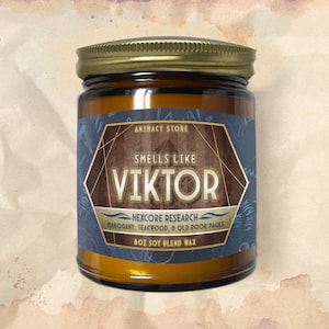 VIKTOR Inspired Candle - 8 oz Hand Poured Soy Blend Wax - Nerdy Anime Video Game Gift