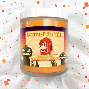 Pumpkin Hill - Knuckles Candle - 8 oz Hand Poured Soy Blend Wax - Video Game Nerdy Gift