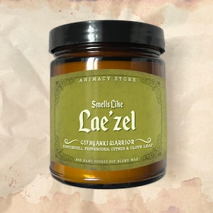 LAE&#39;ZEL Inspired Candle - BG3 - 8 oz Hand Poured Soy Blend Wax - Nerdy Anime Video Game Gift