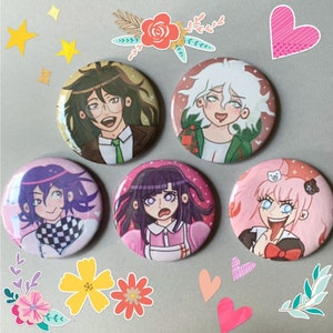 Buy 2 Get 1 FREE! Danganronpa CHARACTER Buttons - 2.25 inch Button! Anime Pin