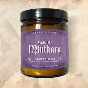 MINTHARA Inspired Candle - BG3 - 8 oz Hand Poured Soy Blend Wax - Nerdy Anime Video Game Gift