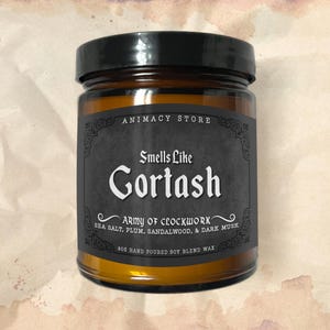 GORTASH Inspired Candle - BG3 - 8 oz Hand Poured Soy Blend Wax - Nerdy Anime Video Game Gift