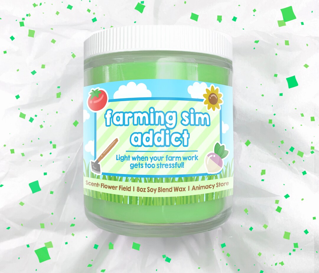 Farming Sim Addict CANDLE Stardew Valley Harvest Moon 8 Oz Hand Poured