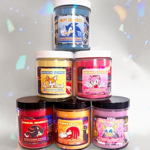 Fast Hedgehogs - 8 oz Hand Poured Soy Blend Wax - Video Game Nerdy Gift