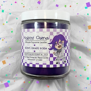 Danganronpa V3 Kokichi Ouma ¡VELA! - Cera de mezcla de soja vertida a mano de 8 oz -