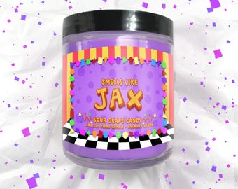 Circus Inspired JAX Candle - 8 oz Hand Poured Soy Blend Wax - Video Game Nerdy Gift