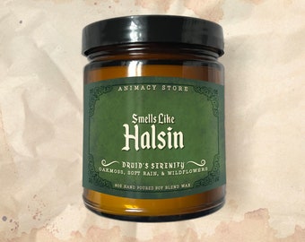 HALSIN Inspired Candle - BG3 - 8 oz Hand Poured Soy Blend Wax - Nerdy Anime Video Game Gift