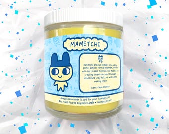 Mametchi - Tama Friends Candle - 8 oz Hand Poured Soy Blend Wax - Video Game Nerdy Gift