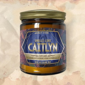 CAITLYN Inspired Candle - 8 oz Hand Poured Soy Blend Wax - Nerdy Anime Video Game Gift