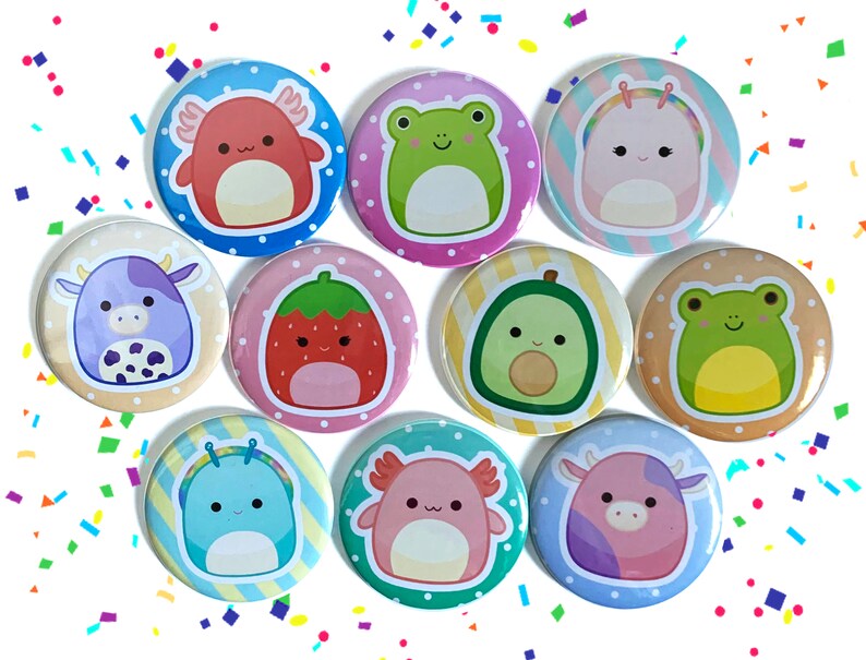 Buy 2 Get 1 FREE! SQUISHMALLOW Inspired Buttons - 2.25 Inch Pin! 