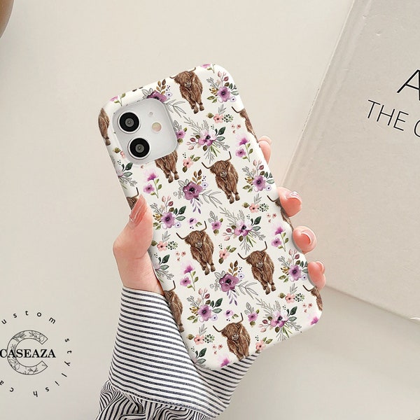 Cow Floral phone case for Samsung S23 S22 Ultra 5G S21 Fe S20 S10 S9 Samsung A32 A52 M52 M04 Samsung Note 20 10 9 Galaxy Z Flip 3 4 5 csz626