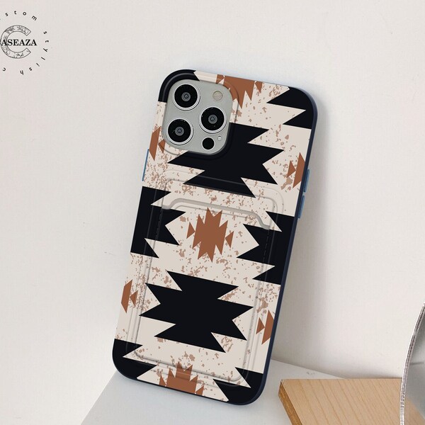 Aztec card pocket case iPhone 15 Plus 14 mini 13 Pro Max 12 Pro 11 iPhone XS Max XR X 8 7 Samsung S23 Ultra S22 Plus S21 FE S20 csz279