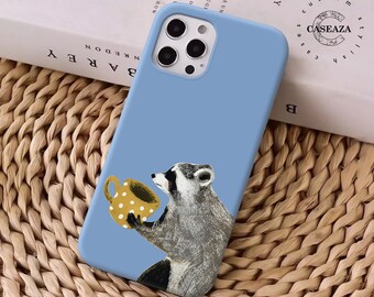 Raccoon with tea case Google Pixel 7 Google pixel 5a 5G 4a 4 XL Google pixel 6a Oneplus Nord n100 n10 5g Oneplus Nord 2T OnePlus Ace csz361