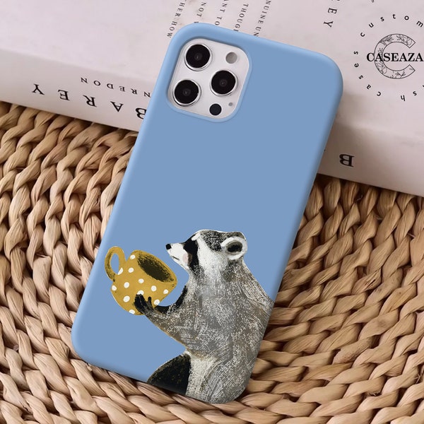 Raccoon with tea case Google Pixel 7 Google pixel 5a 5G 4a 4 XL Google pixel 6a Oneplus Nord n100 n10 5g Oneplus Nord 2T OnePlus Ace csz361