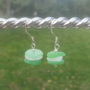 Sea Glass Earrings- Dangling Earrings-Beach Glass Jewelry- dainty earrings- drop Earrings- Sterling Silver- ocean Earrings- Christmas gift