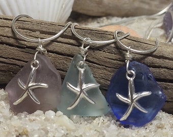 Starfish necklace,  wrapped sea glass, gift for mom , eco friendly necklace,  beach glass