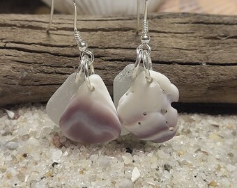 Beach earrings, sea glass gift,  mermaid earrings,  sterling silver, boho jewelry, eco friendly jewelry,  upcycled fashion