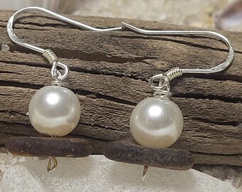 Dangled sea glass earrings,  boho Earrings,  recycled,  sterling silver,  funky earrings,  gift for mom , unique