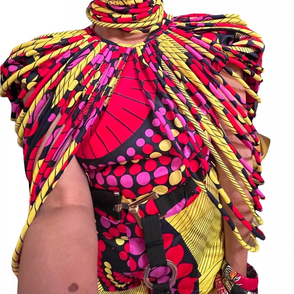 Schwarz ist schön Lange Afrikanische Halskette für Frauen Ankara Halskette Ankara Bib Halskette Ethno lange Halskette Boho Halskette