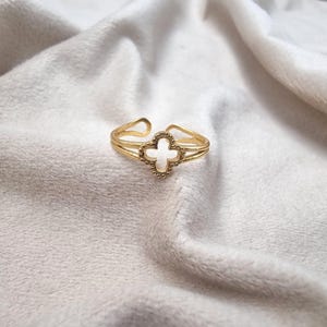 Elegant Brass Ring, Dainty Gold Plated Minimalist Jewelry for Women, Lucky Charm Statement Ring Adjustable Boho Ring Simple Everyday Jewelry