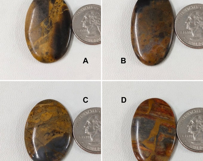 Golden Art Jasper Mix Shape 4 pc Cabochon Gemstone Lot Loose Gemstone For Making Macrame and Wire Wrapped Pendant Golden Jasper