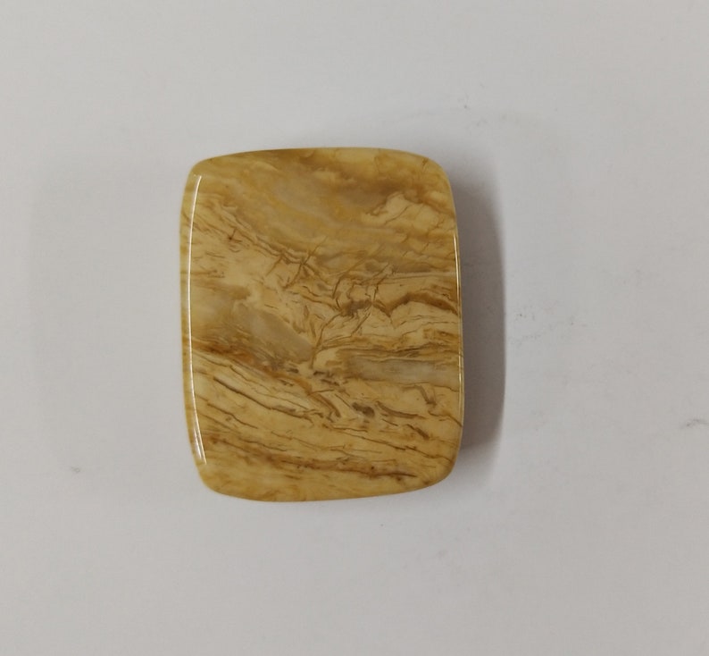 Concentration Power Loose Flatback Rare Cabochon Gemstone for Self Healing 34*27*8 mm Big Cushion Shape Brown Jasper Gemstone