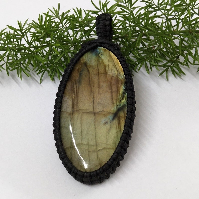 Thread Labradorite Pendant Labradorite Pendant Labradorite Cabochon Gemstone Thread Pendant