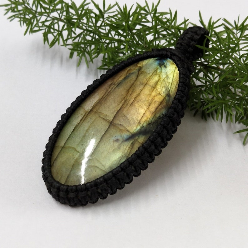 Thread Labradorite Pendant Labradorite Pendant Labradorite Cabochon Gemstone Thread Pendant