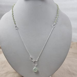 Prehnit Edelstein Anhänger, Peridot Halskette, Geschenk für Mama, Geburtstagsgeschenk, Prehnit Anhänger, August Birthstone, Geburtstagsgeschenk, Geschenk für sie