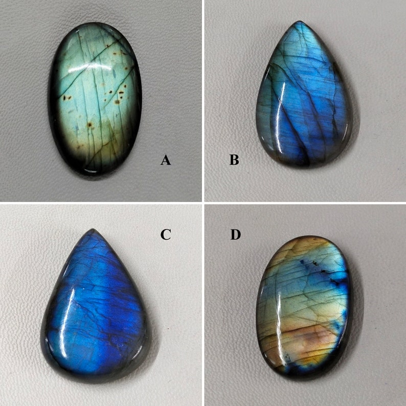 Labradorite Gemstone Labradorite Multi Flash Mix Shape 4 pc Lot Cabochon Gemstone Loose Gemstone For Making Macrame and Wire Wrapping