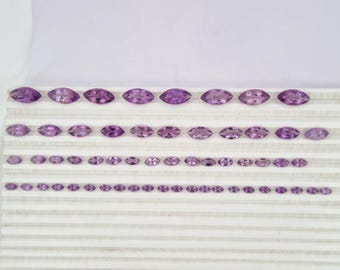 AAA+ Amethyst Gemstone: Marquise Faceted Cut, Calibrated Loose Stone