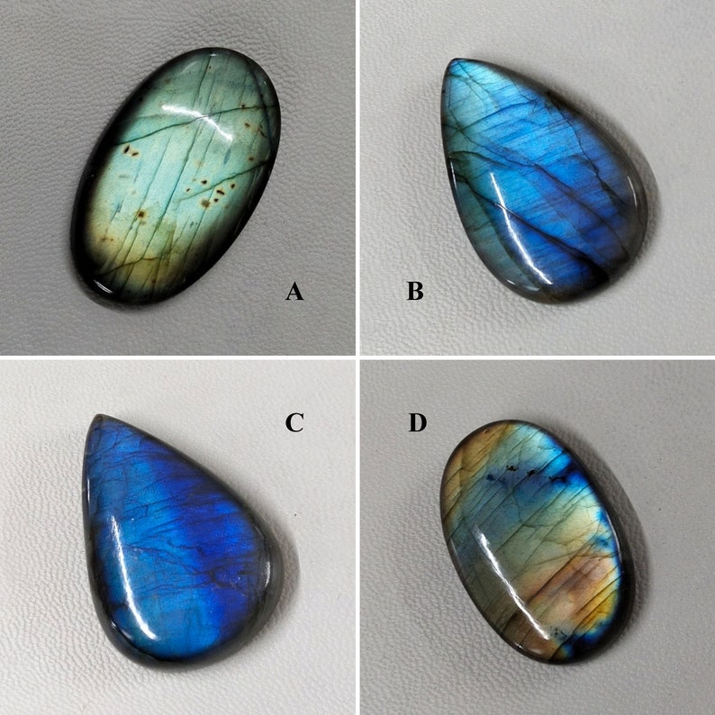 Labradorite Gemstone Labradorite Multi Flash Mix Shape 4 pc Lot Cabochon Gemstone Loose Gemstone For Making Macrame and Wire Wrapping