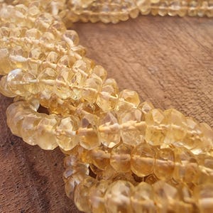 Natural Citrine Beads, Citrine Rondelle Shape Beads, Citrine Faceted Beads, Crystal Beads For Jewelry Making Bracelet Necklace, 4MM Beads