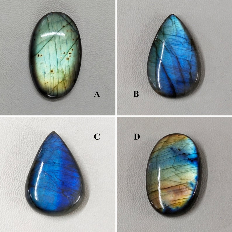 Labradorite Gemstone Labradorite Multi Flash Mix Shape 4 pc Lot Cabochon Gemstone Loose Gemstone For Making Macrame and Wire Wrapping